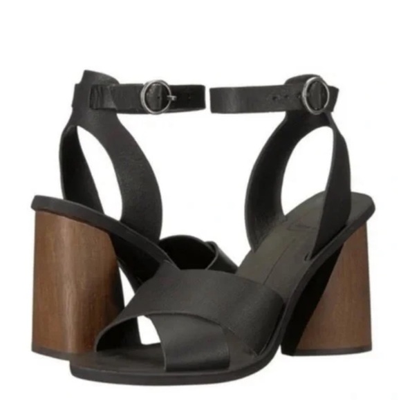 Dolce Vita | Athena Heeled Sandals With Wooden Heels Size 9 - Picture 10 of 11